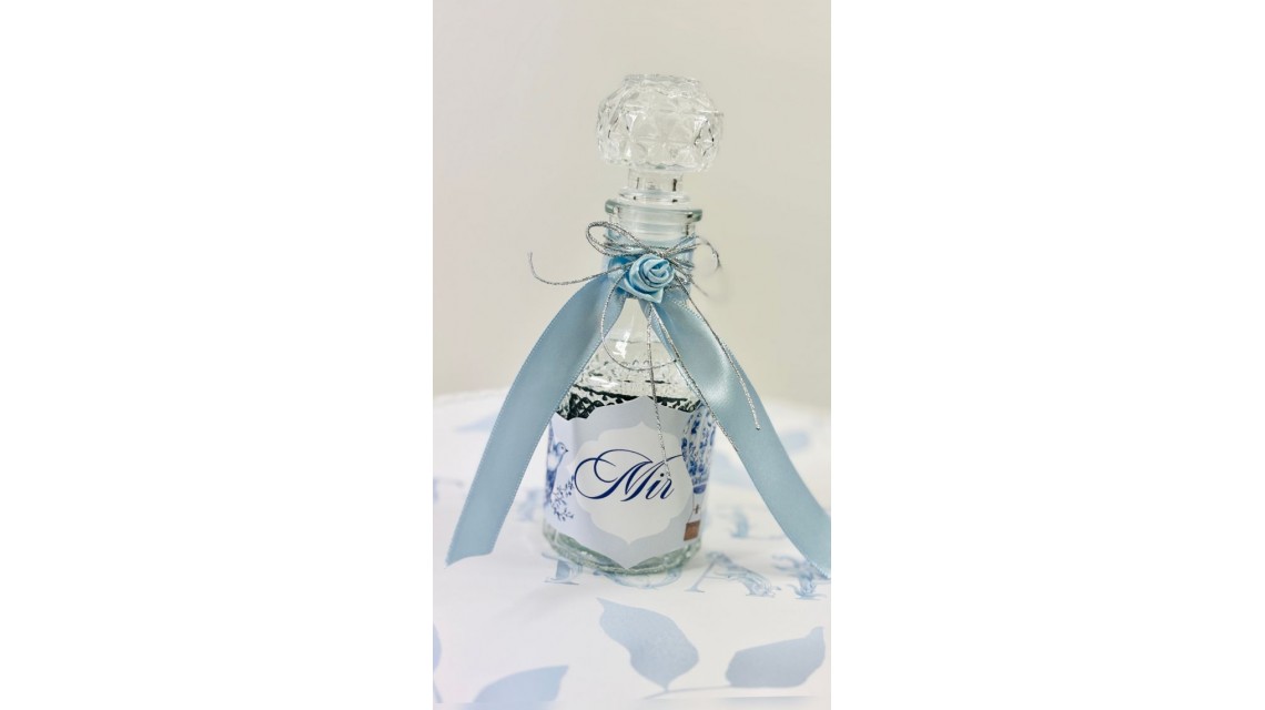 Trusou botez baietel Hot Air Balloon Blue Toile cu baloane de aer cald design elegant 5